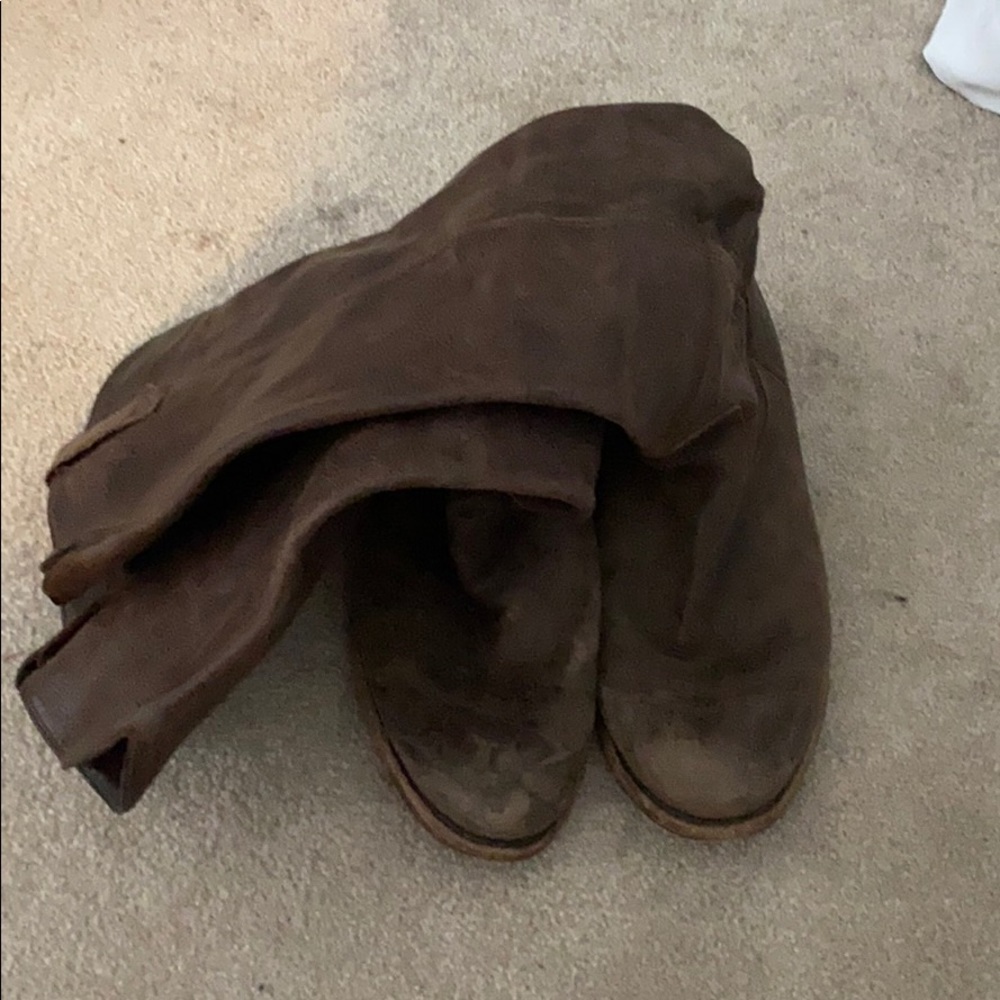 Brown knee high boots